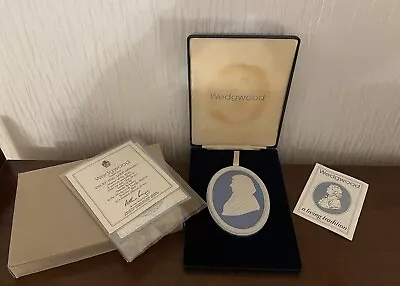 Buy Wedgwood Blue Jasperware Lord Denning Medallion Boxed • 20£