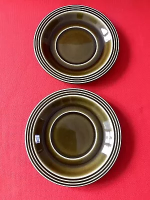 Buy Hornsea Pottery ‘Green Heirloom’ Pair Of 1975 Vintage Ceramic Saucers 150mm. • 4.99£
