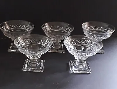 Buy Rare Stuart Crystal Cut Art Deco Dessert Glass Bowls  • 55£