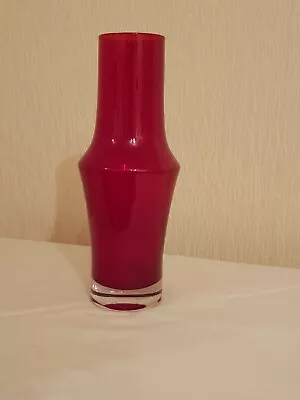 Buy Riihimäki (Finland) Rocket Red Glass Vase #1376 Riihimaen Design. 1970s. VGC. • 34.50£