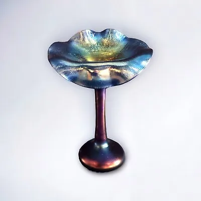 Buy Lundberg Studios Art Glass Jack In The Pulpit Vase Blue Purple Iridescent 1994 • 335.66£