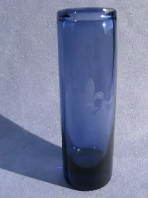 Buy Holmegaard Vintage Art Glass Blue Vase Design By Per Lutken Signed Fleur De Lis • 35£