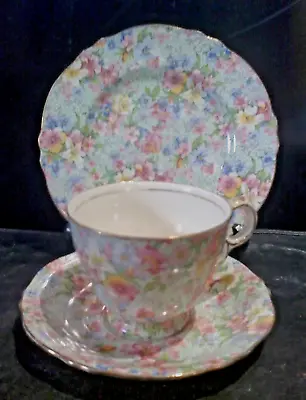 Buy  Rare Royal Winton Chintzware Marion Raleigh Shaped CUP SAUCER TEA PLATE EXC • 25.99£