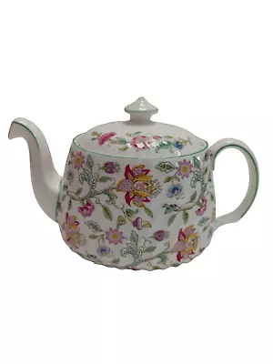 Buy Vintage Minton Haddon Hall Bone China Made In England Flower Design Teapot • 9.99£