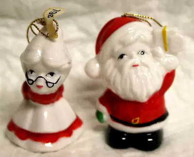 Buy Pair Genuine Bone China Taiwan 2 3/4  Tall Mr & Mrs Claus Christmas Ornaments • 5.74£