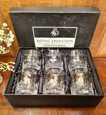 Buy EXC. BOXED ROYAL DOULTON Crystal SET 6  CHELSEA  10cms/4  WHISKY/JUICE TUMBLERS • 120£