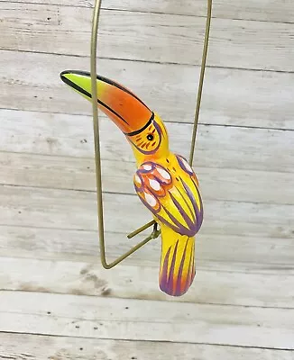 Buy Hanging Exotic Bird In Ring Mexican Pottery Ceramic Pajaro De Cerámica 6 Inches • 24.67£