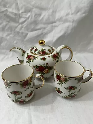 Buy Royal Albert Old Country Roses Classic III Fine China Tea Pot Gold Set • 66.02£