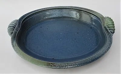 Buy Jane Hamlyn MBE,  Studio Pottery Salt Glazed Stoneware Two Handled Dish, C1990 • 140£