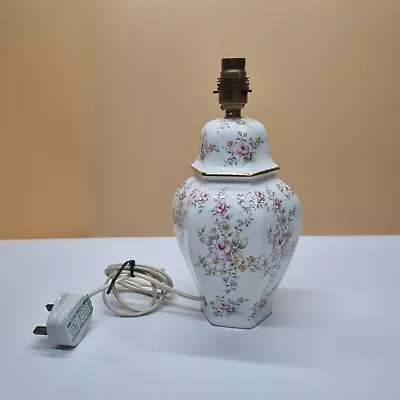 Buy Vintage Longton Hall English Bone China Rose Floral Brass Lamp Base Cottagecore  • 29.95£