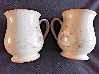 Buy 2x DENBY DAYBREAK Curved Shaped MUGS With Bases PAIR • 19.99£