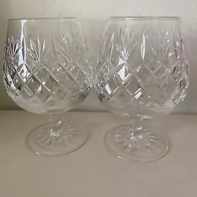 Buy Pair Of Cut Glass Thomas Webb Brandy Glasses Crystal  • 9.99£
