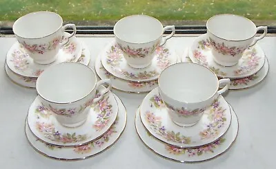 Buy Colclough Fine English Bone China Wayside Pattern 15pc Cups Saucers Plates • 32£