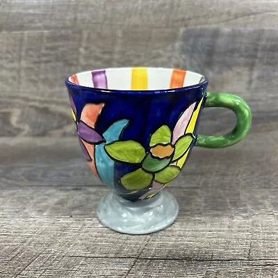 Buy JANE WILLINGALE Honiton Pottery Footed Mug Blue Floral Hand Painted England • 23.71£