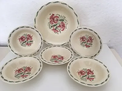 Buy Vintage Susie Cooper Tiger Lily. Serving/ Fruit Bowl And 5 Rimmed Dishes. • 18£