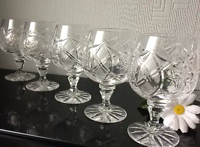 Buy BOHEMIA Cut Crystal Brandy Cognac Glasses Set Of 5 Drink Snifters Glassware160ml • 65£
