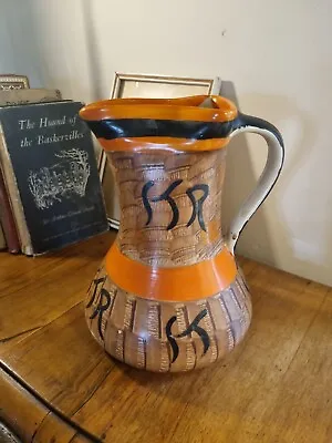 Buy Antique 1930's Myott, Son & Co Art Deco Pinched Spout Jug Hand Painted England • 34.99£