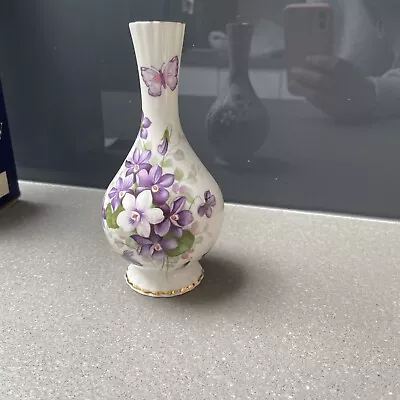 Buy Aynsley Globe Bud Vase Wild Violets With Box 6.5” With Box • 9.99£