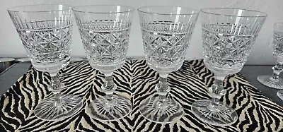 Buy 4 X Vintage Edinburgh Crystal 'Royal Scot' Medium Sized Wine Glasses • 24.99£