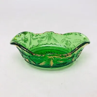 Buy EAPG Antique Delaware New Century Green Gold Glass Bowl Fruit Banana Console -CP • 7.99£