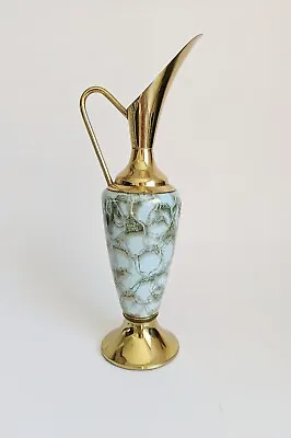 Buy Mid Century Modern Delftware Holland Delft Brass Jug Vase Vintage Dutch MCM VTG • 25.23£