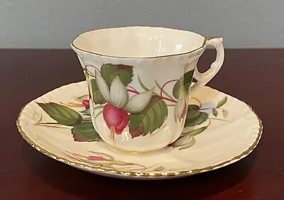 Buy Royal Grafton Fine Bone China Fuchsia Floral Cup & Saucer Made In England 8359 • 33.18£