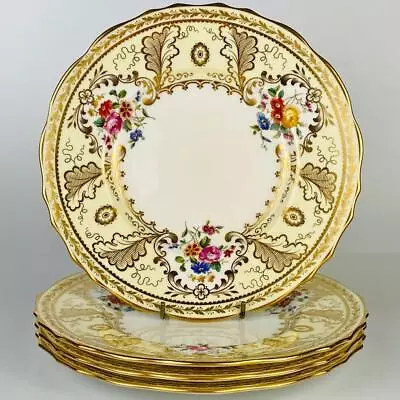 Buy 4 Fine Antique C1905 Cauldon Plates Burley & Co Chicago Pattern T1624 Gold Gilt • 295£
