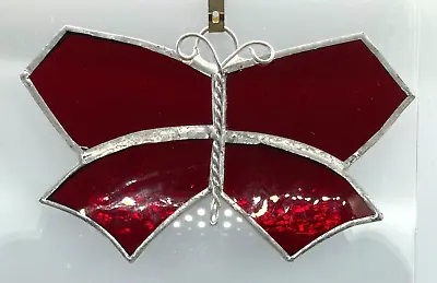 Buy F364 Stained Glass Suncatcher Hanging Butterfly 12cm Red *SALE* • 5£
