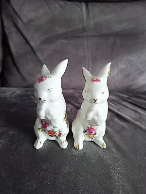 Buy Two Bone China Rabbits/hares Ornaments • 2.99£