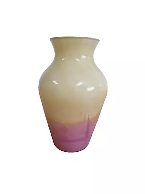 Buy Cream & Pink Monart Style Vase By Caithness Art Glass Mottled Cased • 14.90£