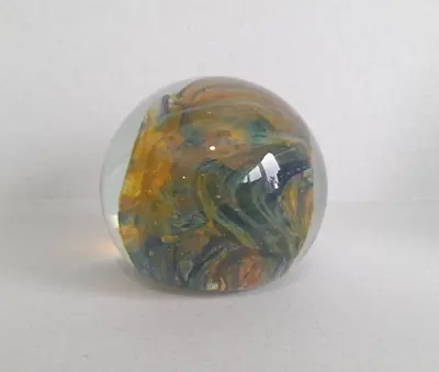 Buy Vintage 1970's ISLE OF WIGHT GLASS Abstract Swirl Paperweight 65mm Flame Pontil • 15.99£