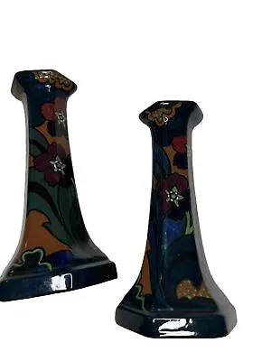 Buy Pair Of Original Antique England Decoro Art Pottery Candlesticks Art Deco • 118.59£