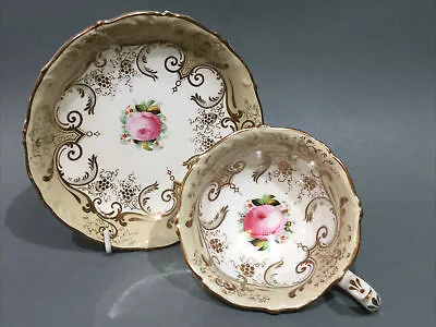 Buy Antique  Staffordshire Bone China Tea Cup & Saucer - Hand Decorated • 39.95£