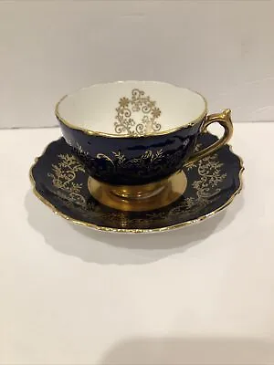 Buy Coalport England Collectible Cup And Saucer Cobalt Blue With Gold AD 1750 • 53.11£