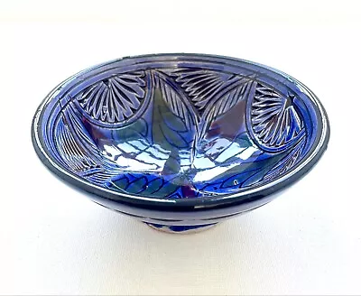 Buy Moroccan Chakir Safi Ceramic Footed Bowl Beautiful Blue 13cmW X 5cmH • 10.95£