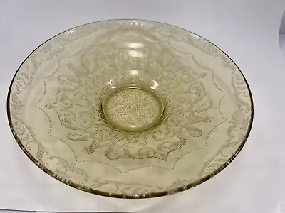 Buy Federal Depression Glass AMBER Yellow Madrid 11  Low Console Serving Bowl 1932 • 5.69£