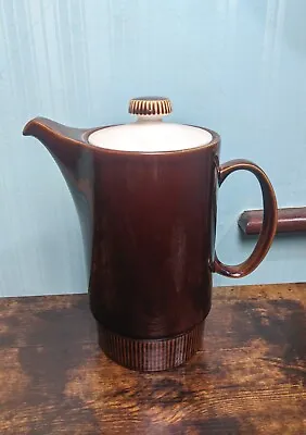 Buy Vintage Retro Poole Pottery Glazed Chestnut Brown Tall Coffee Tea Pot • 6.85£