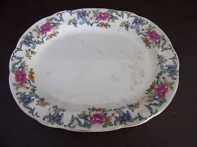 Buy Vintage Booths Silicon China Oval Platter Floradora Pattern (Imperfect) • 17.02£