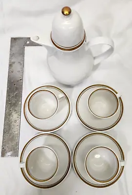 Buy 1777 Tea Pot W/lid, 4 Cups/saucers  Made In GDR • 22.16£