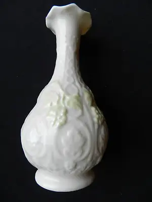 Buy Vintage Belleek Fine Parian China Grapes Vine Leaves Vase 6th Base Mark- 17cm • 9.99£