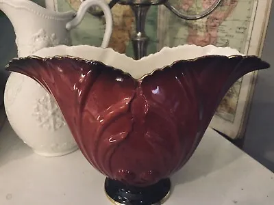 Buy Carlton Ware Vase Rouge Royal Flared Ceramic Gilded Edge • 12.99£
