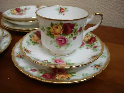 Buy Royal Stafford Bouquet Vintage Pair Of Tea Trios + Extra 2 Saucers 2 Side Plates • 12£