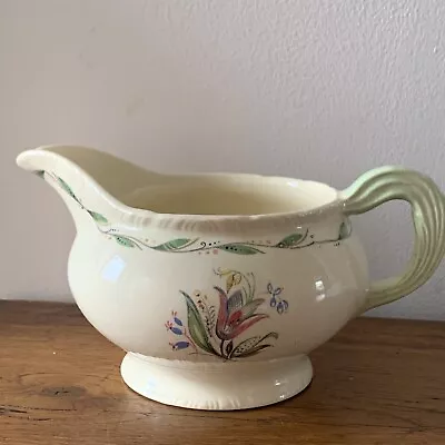 Buy Staffordshire New Hall Jug -Hand Painted -Cream With Tulip & Leaves - 400ml • 7.50£