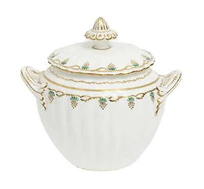 Buy Antique Coalport China Covered Sugar Bowl With Fluted Body C1840 • 22.99£