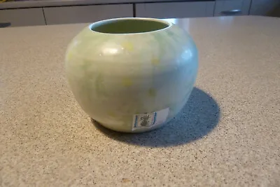 Buy Vintage Green CONWY Pottery VASE With Label. Design By Carol Wynne Morris • 10£