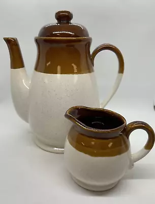 Buy Gailstyn-Sutton Vintage Brown Glaze Stoneware  8 1/2  Coffee Pot And Creamer Set • 11.38£