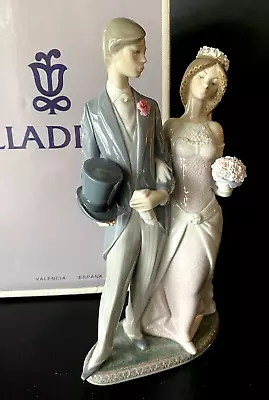 Buy Lladro 1404 MATRIMONY Wedding Couple Bride And Groom - 12.25 -Retired 1997 W/Box • 141.84£