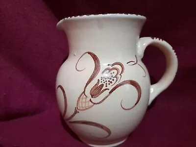 Buy Vintage COLLARD HONITON Hand Painted Stylized Flower Design Jug Vase 16cm • 16.50£