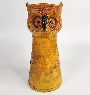 Buy Vintage Bitossi Owl Vase Rosenthal Netter Pottery Yellow Brown MCM 10 Inch Italy • 229£