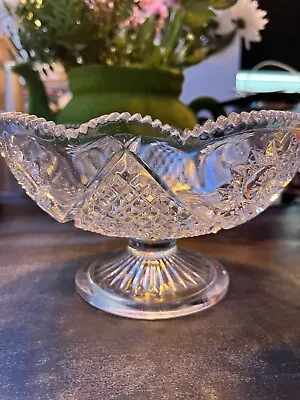 Buy Crystal Cut Glass Vintage Fruit Bowl • 13£